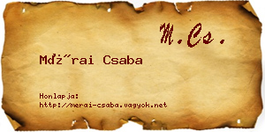 Mérai Csaba névjegykártya