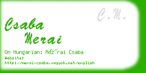 csaba merai business card